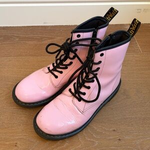 Pink Lace-Up Combat Boots - Kid’s